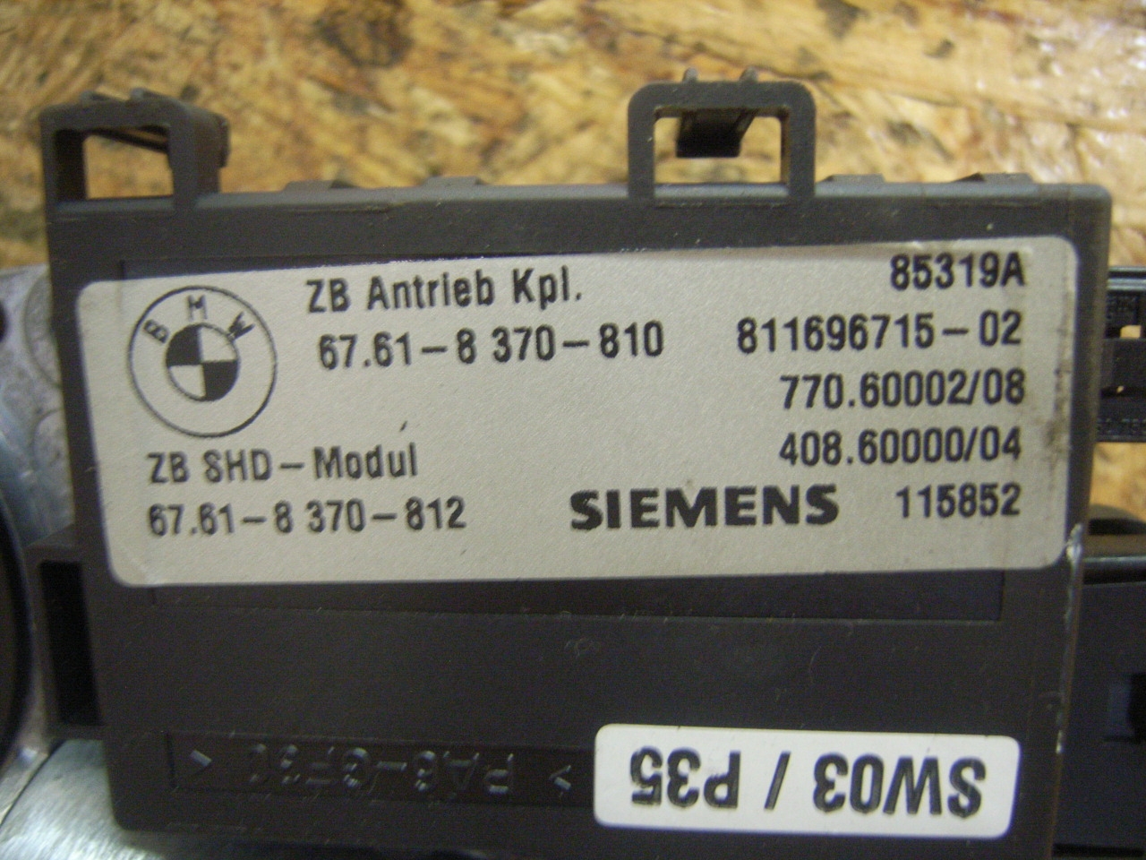 67618370812 BMW SUNROOF   MOTOR KARTI BEYNI